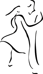 line drawing of dancing couple