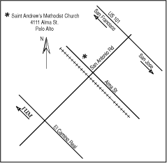 Map to St. Andrews Methodist Church