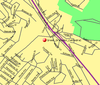 Map of Greek Orthodox Cathedral Environs