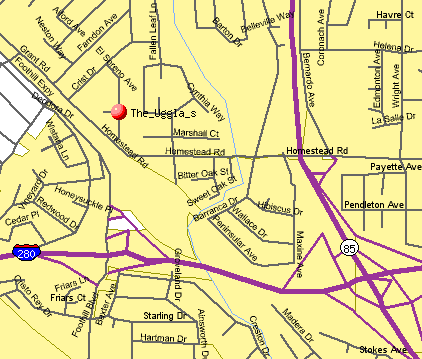Map of Ugglas Environs