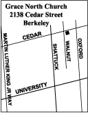 Map to Christ Church Berkeley