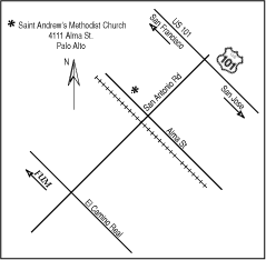 Map to St. Andrews United Methodist Church