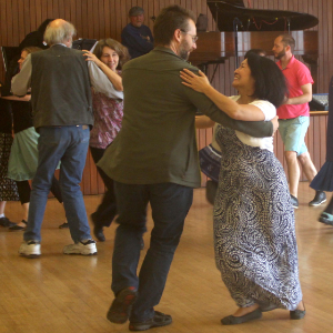 Dancers practicing instructions