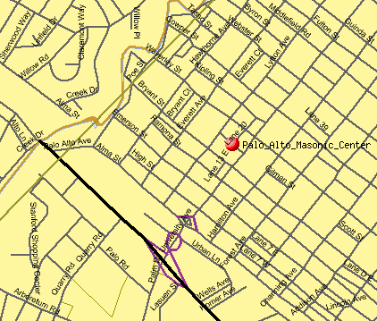 Map of Palo Alto Masonic Environs