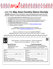 BACDS membership flyer & form